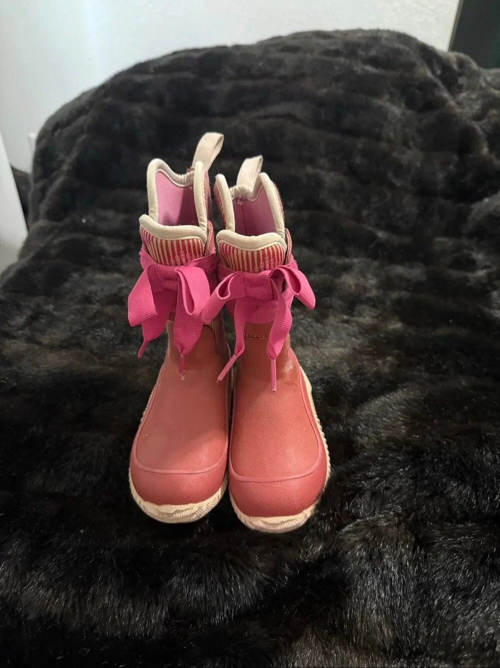 Muck Boots Halo Season Boots pink striped 10 shoes bow